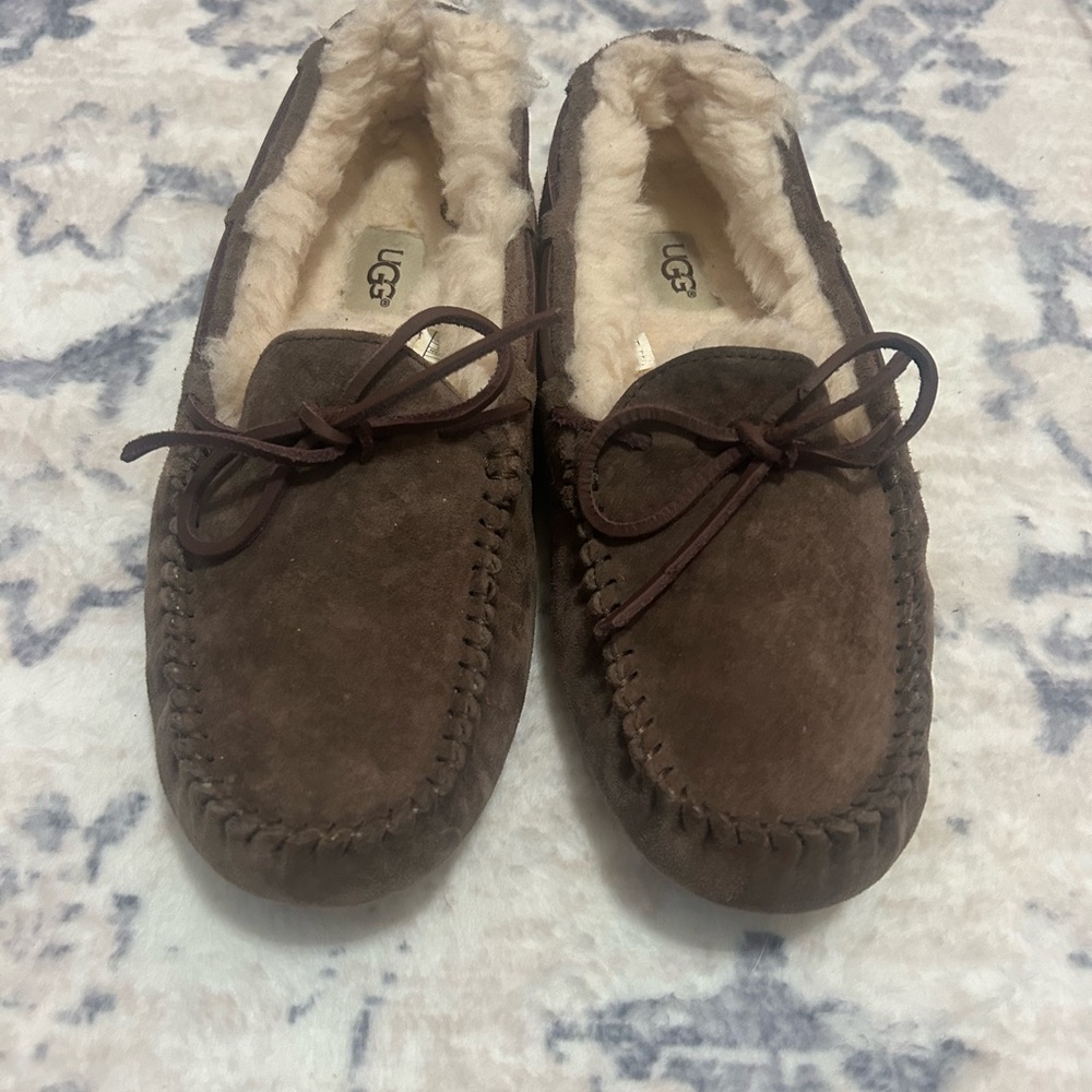 UGG Chocolate Brown Suede Slippers